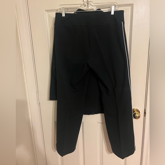 Nieman Marcus Black Jacket and Pants Set w White Piping - Picture 10 of 13